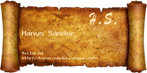 Hanus Sándor névjegykártya